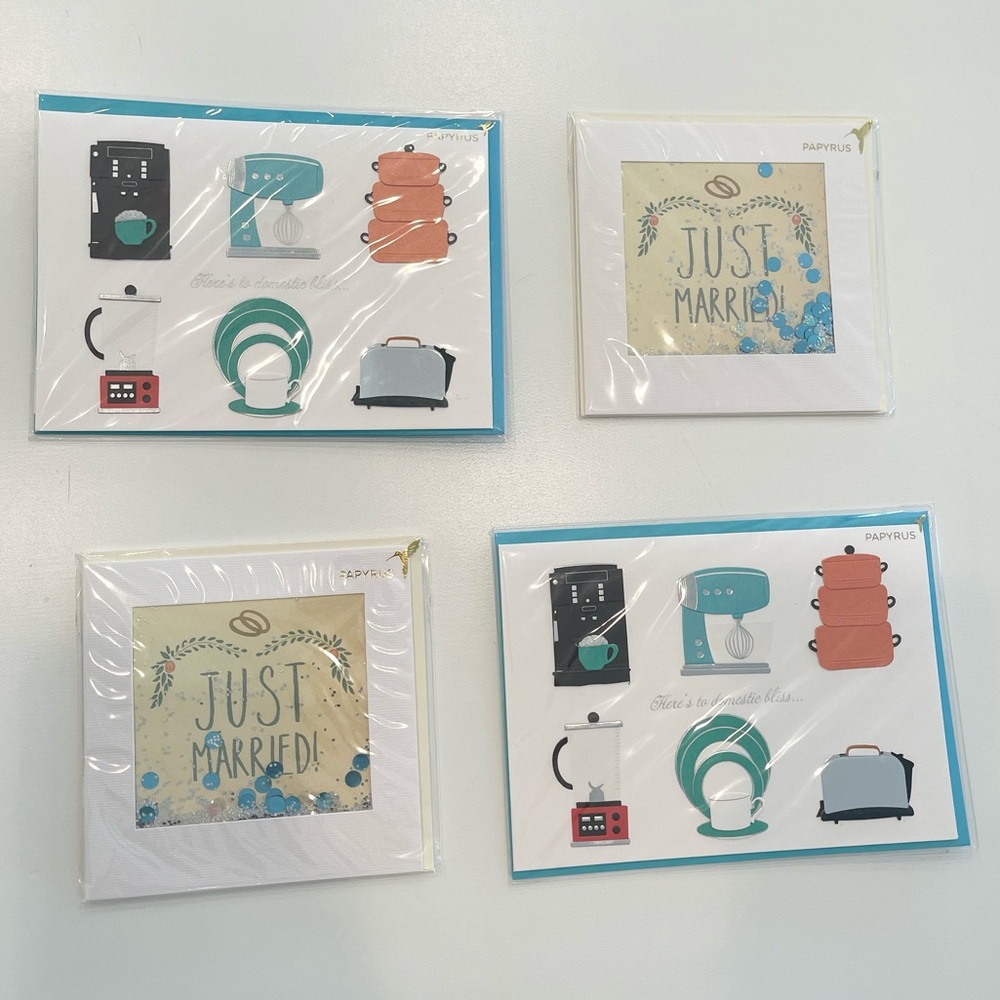 Papyrus Wedding Card Set Of 4 Engagement Party Bridal Shower Gift Party NEW